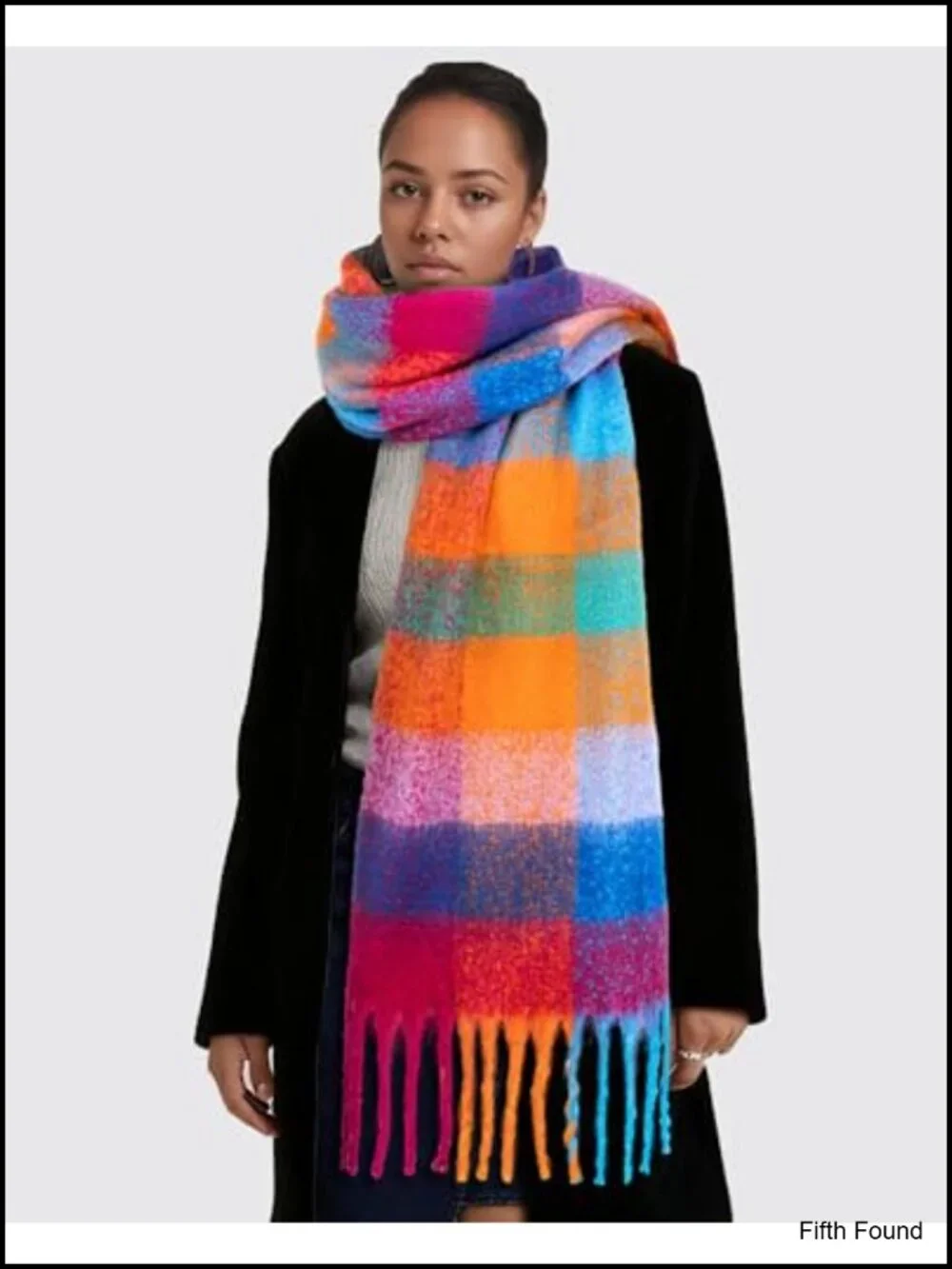 Women's Soft Chunky Blanket Scarf Oversized Warm Winter Wrap Fringe